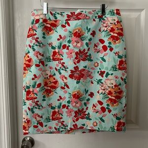 J Crew Factory Floral Pencil Skirt Size 8